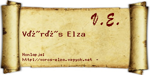 Vörös Elza névjegykártya